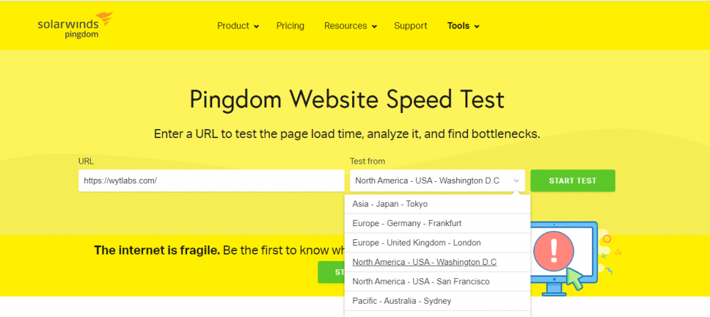 Pingdom Speed Test