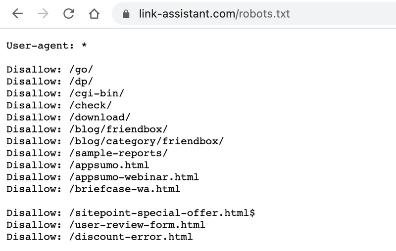 Robots.Txt File Example