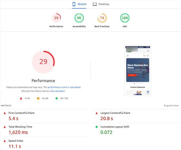 page speed optimization