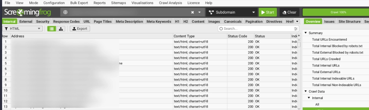Screaming Frog SEO Spider
