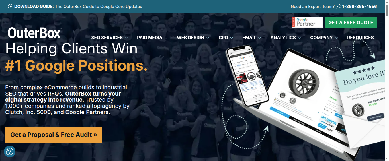 OuterBox website homepage screenshot