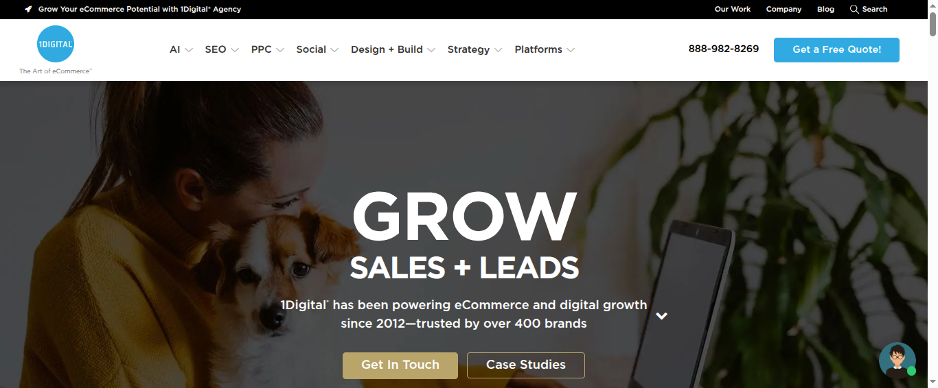 1Digital website homepage screenshot