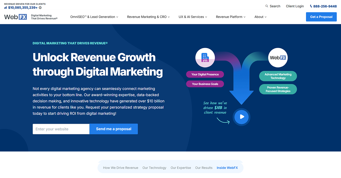 WebFX website homepage screenshot