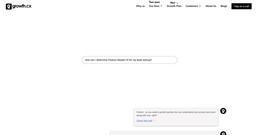 Growth.cx website homepage screenshot