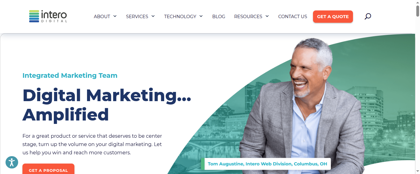 Intero Digital website homepage screenshot
