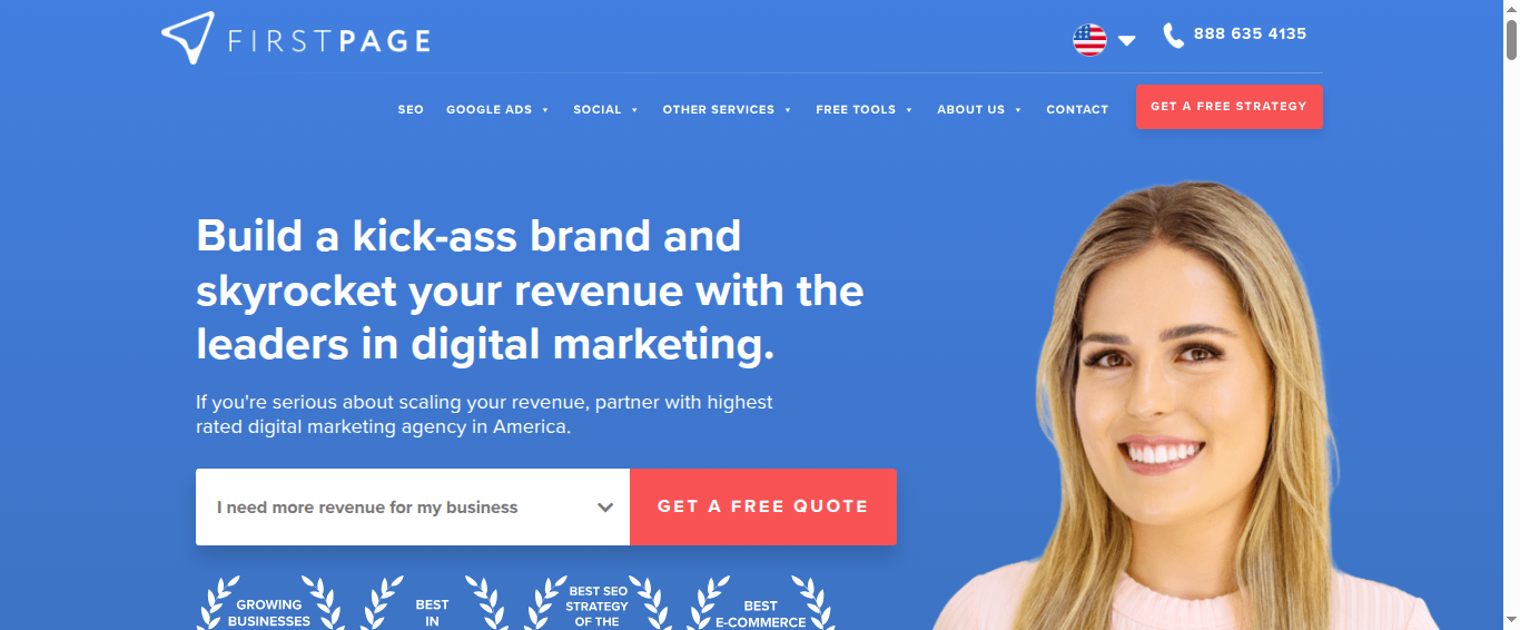 First Page Digital website homepage screenshot