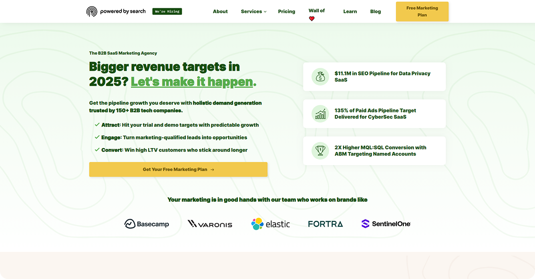 Powered by Search website homepage screenshot