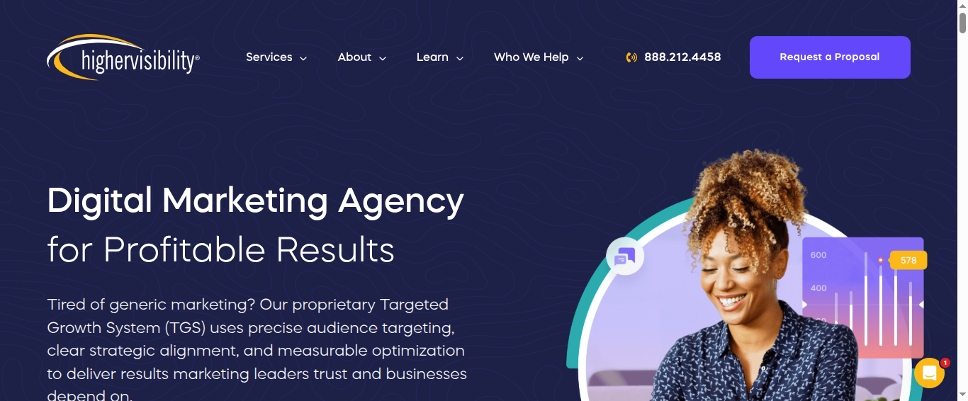 HigherVisibility website homepage screenshot
