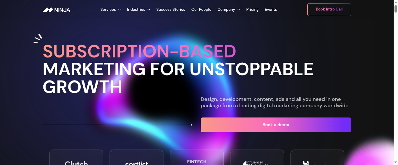NinjaPromo website homepage screenshot