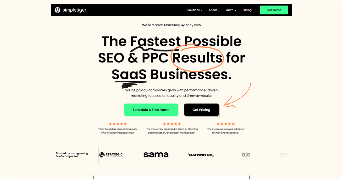 SimpleTiger website homepage screenshot