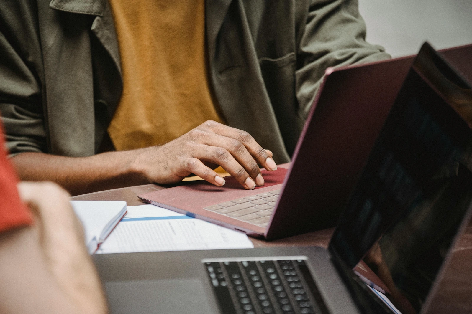 A person working on a laptop