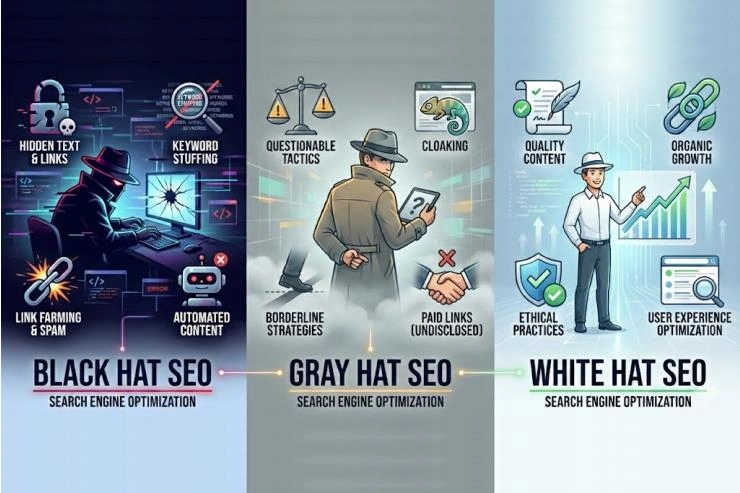 Black Hat, White Hat, and Gray Hat Search Engine Optimization
