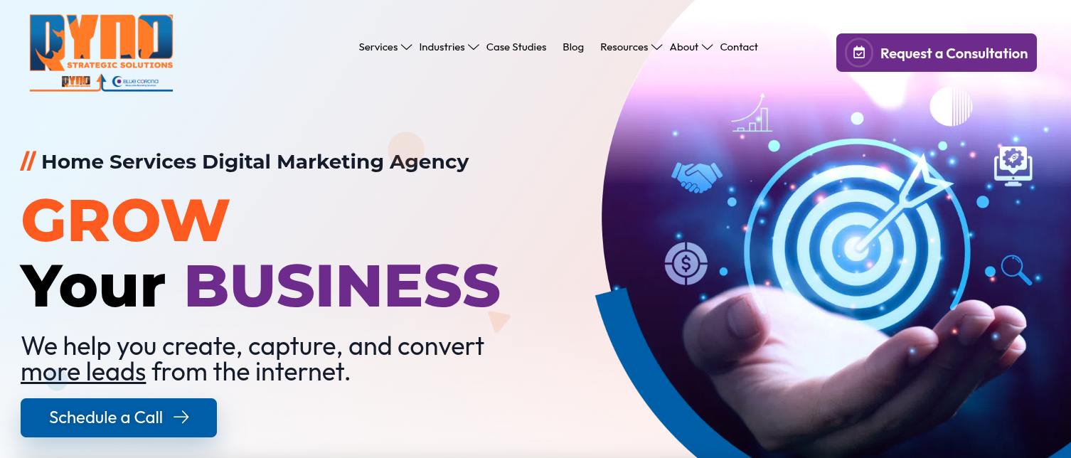 Blue Corona website homepage screenshot