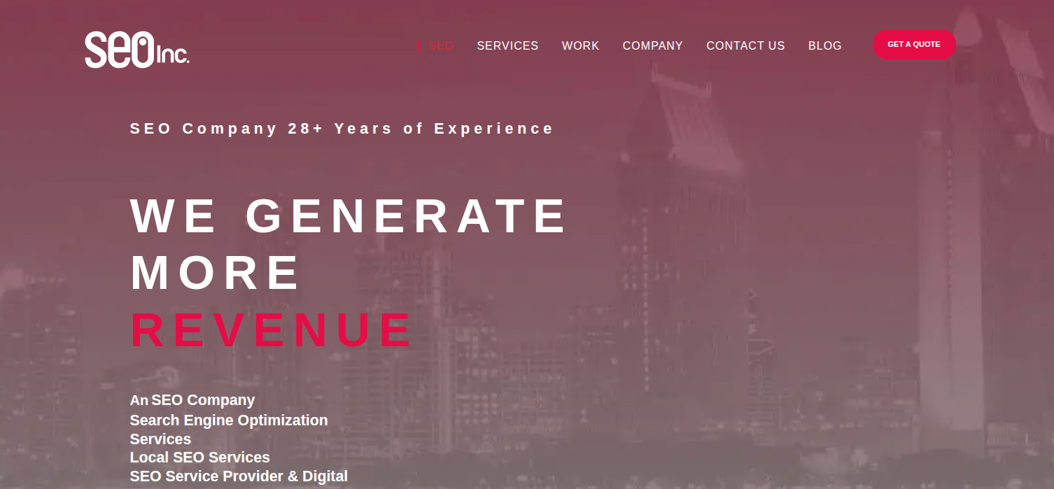 SEO Inc. website homepage screenshot