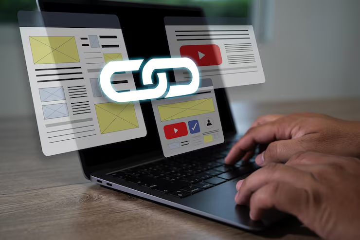 Man typing on a laptop